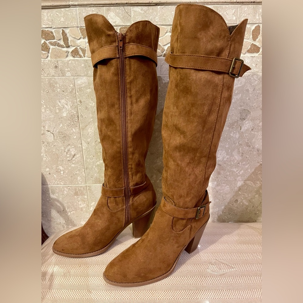 Charlotte Russe, Women’s Tall Stacked Heal Boots $29
